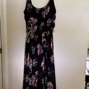 Floral Black and Pink Women's Dress